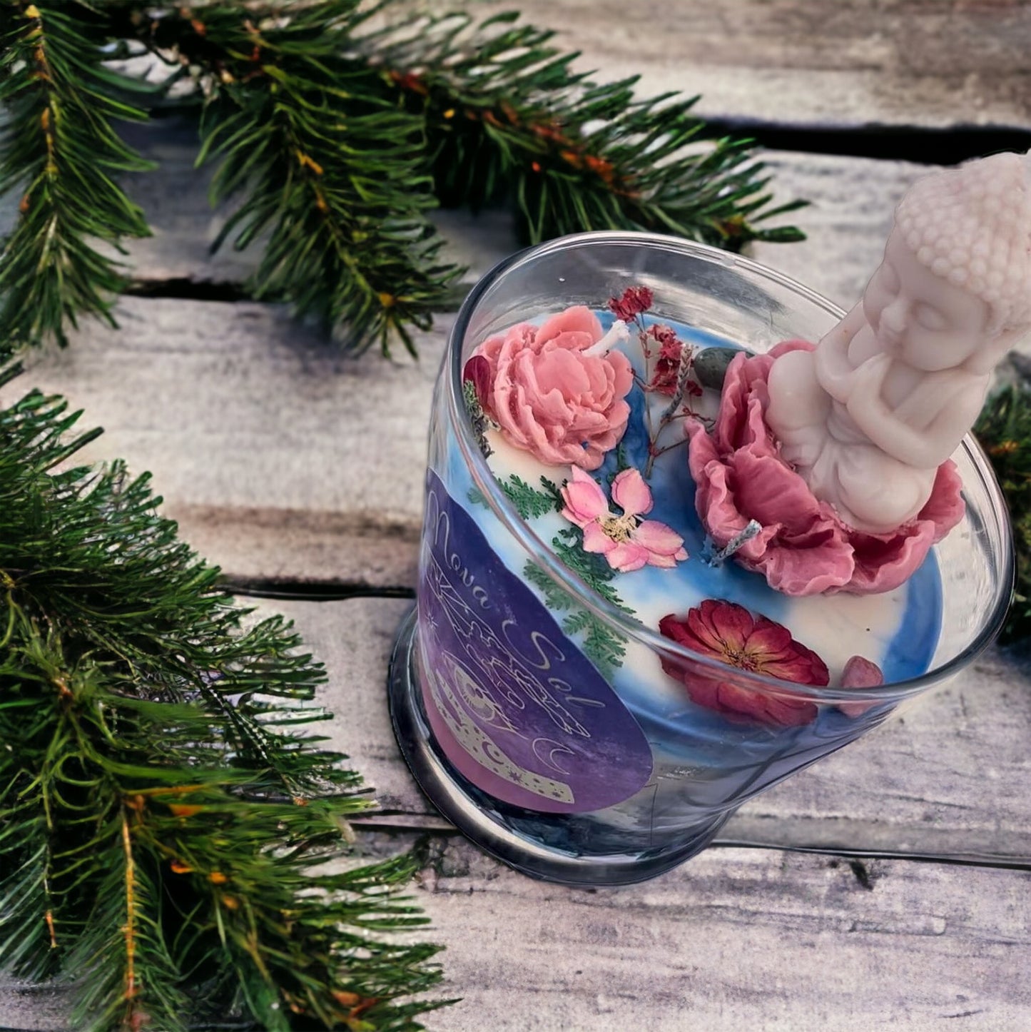 Buddha praying over water
