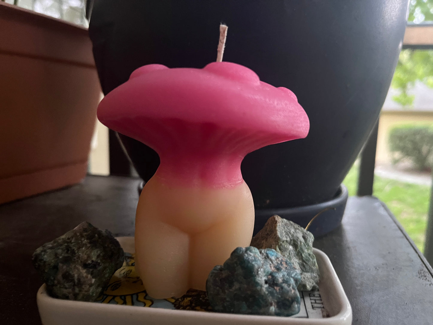 Pink goddess Mushroom 🍄 Candle