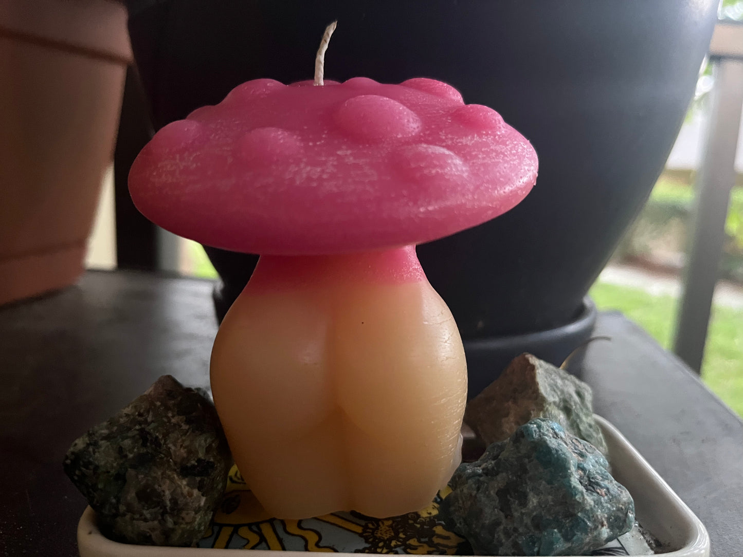 Pink goddess Mushroom 🍄 Candle