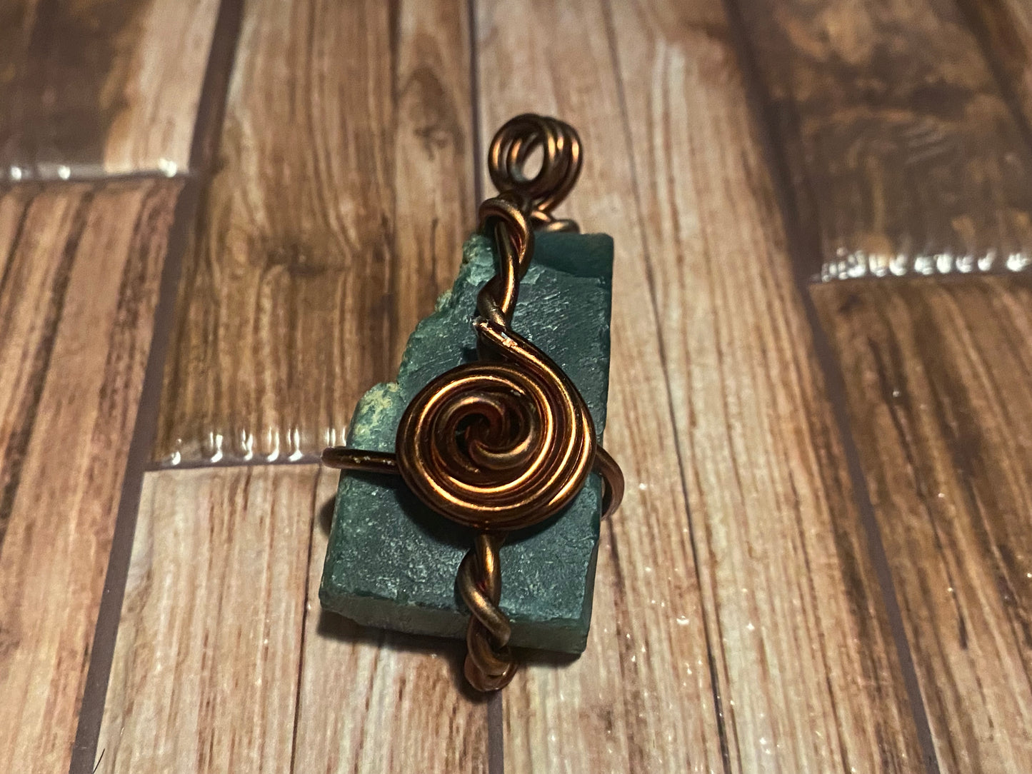 Raw Ocean jasper Copper wrapped Necklace