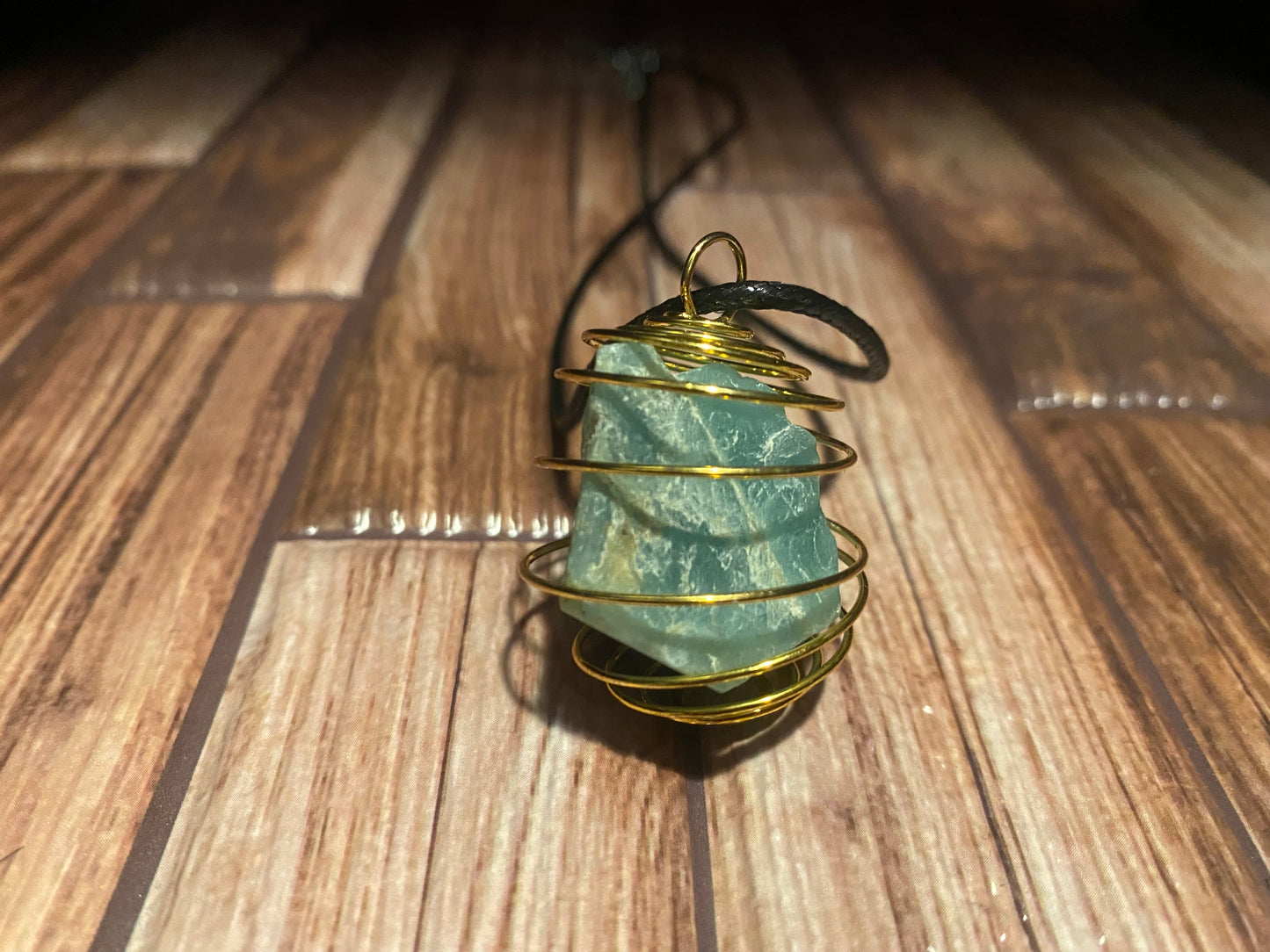 Green Calcite Cage necklace