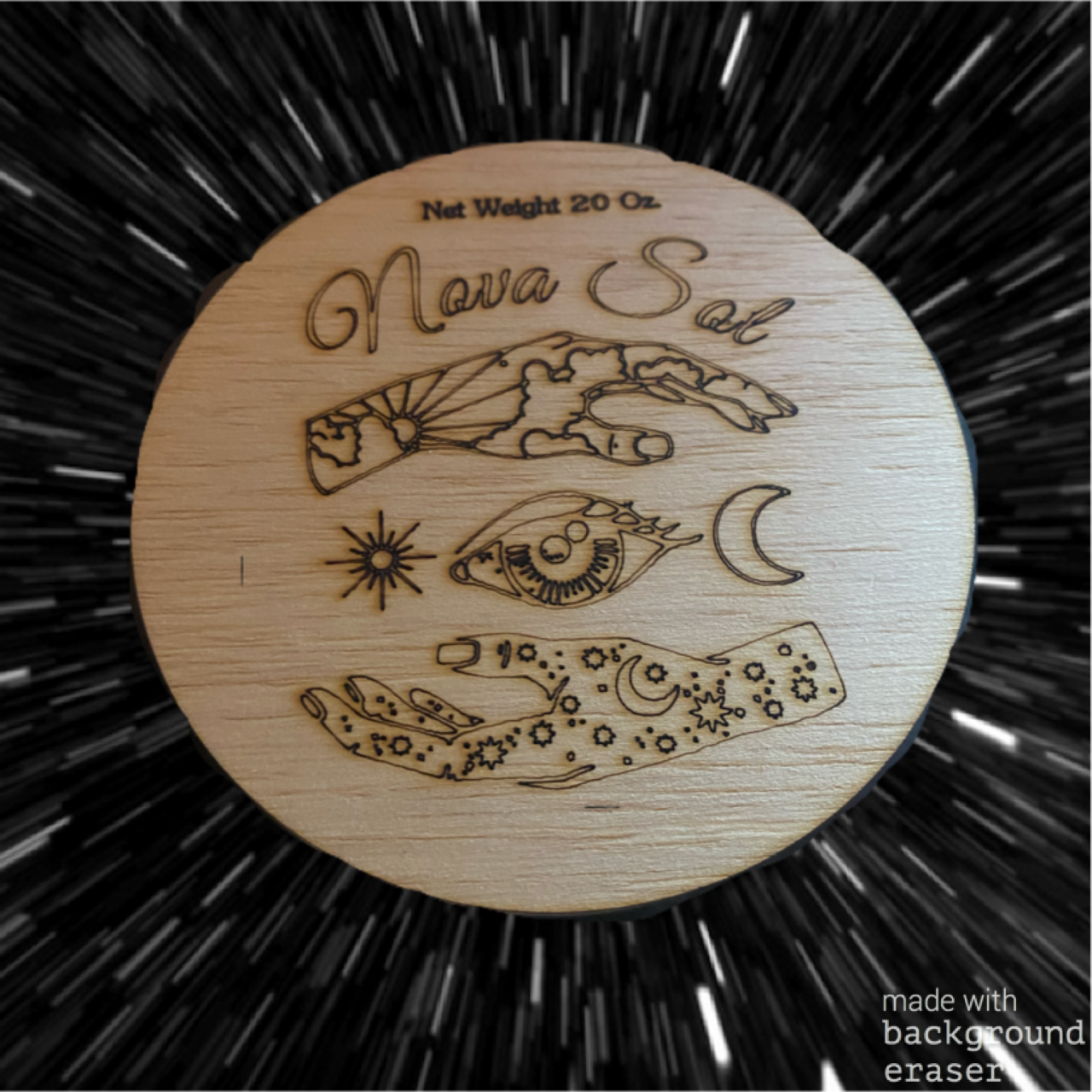 Moon Charged Intention and manifestation candle with wooden lid