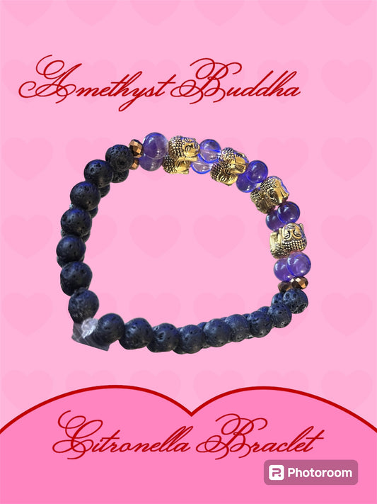 Amethyst￼Buddha citronella bracelet