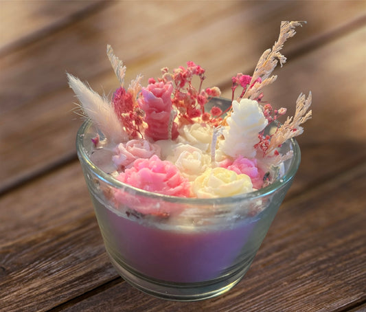 Field of dreams candle pink