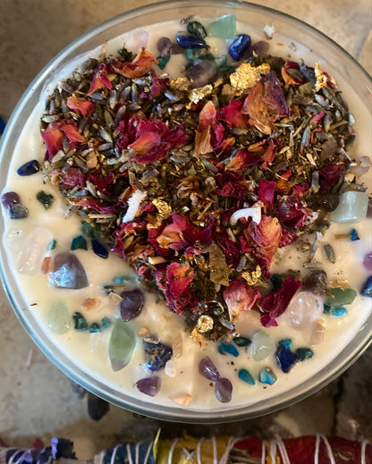 Moon Charged Intention and manifestation candle with wooden lid