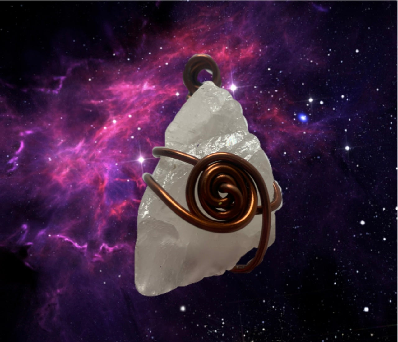 Wire Wrapped Clear Quartz Necklace