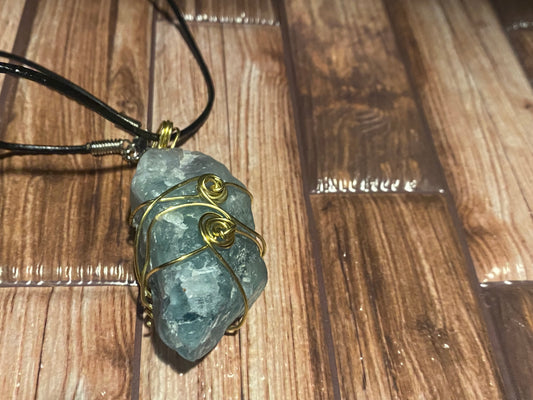 Raw Green Fluorite Necklace