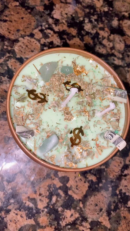 Money manifestation candle