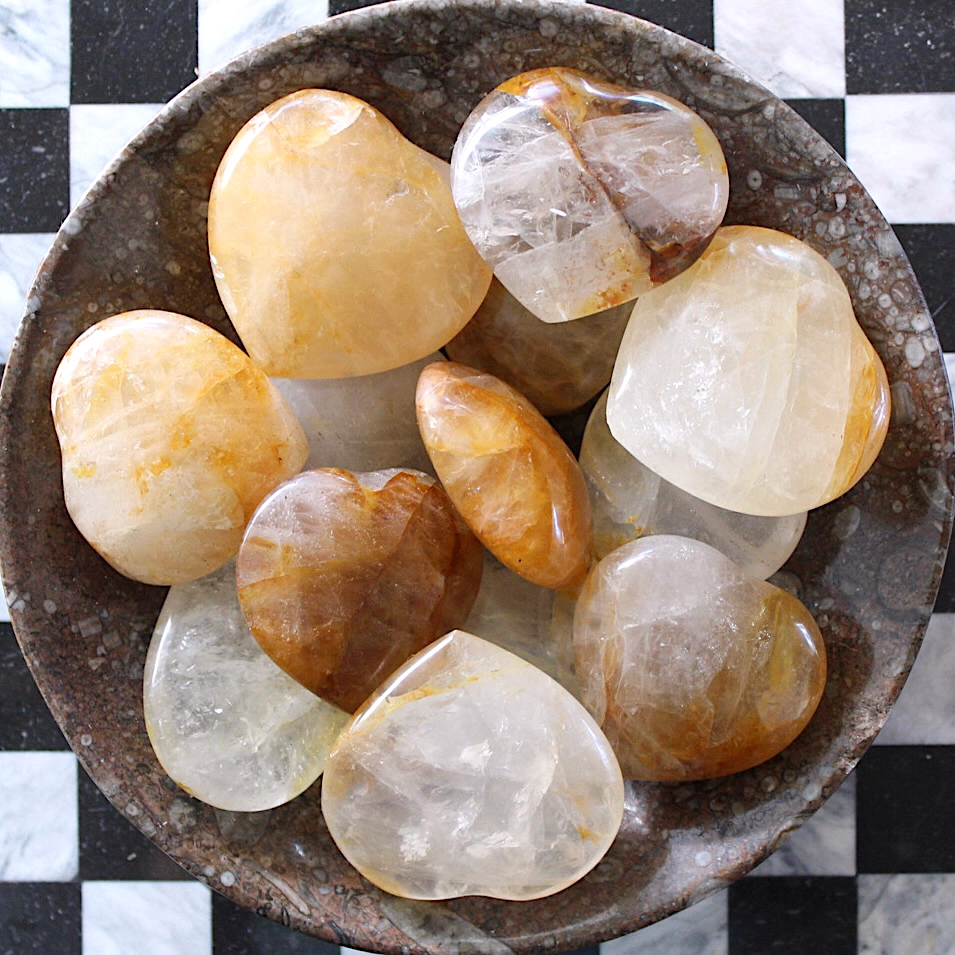 Golden Hematoid Quartz Heart